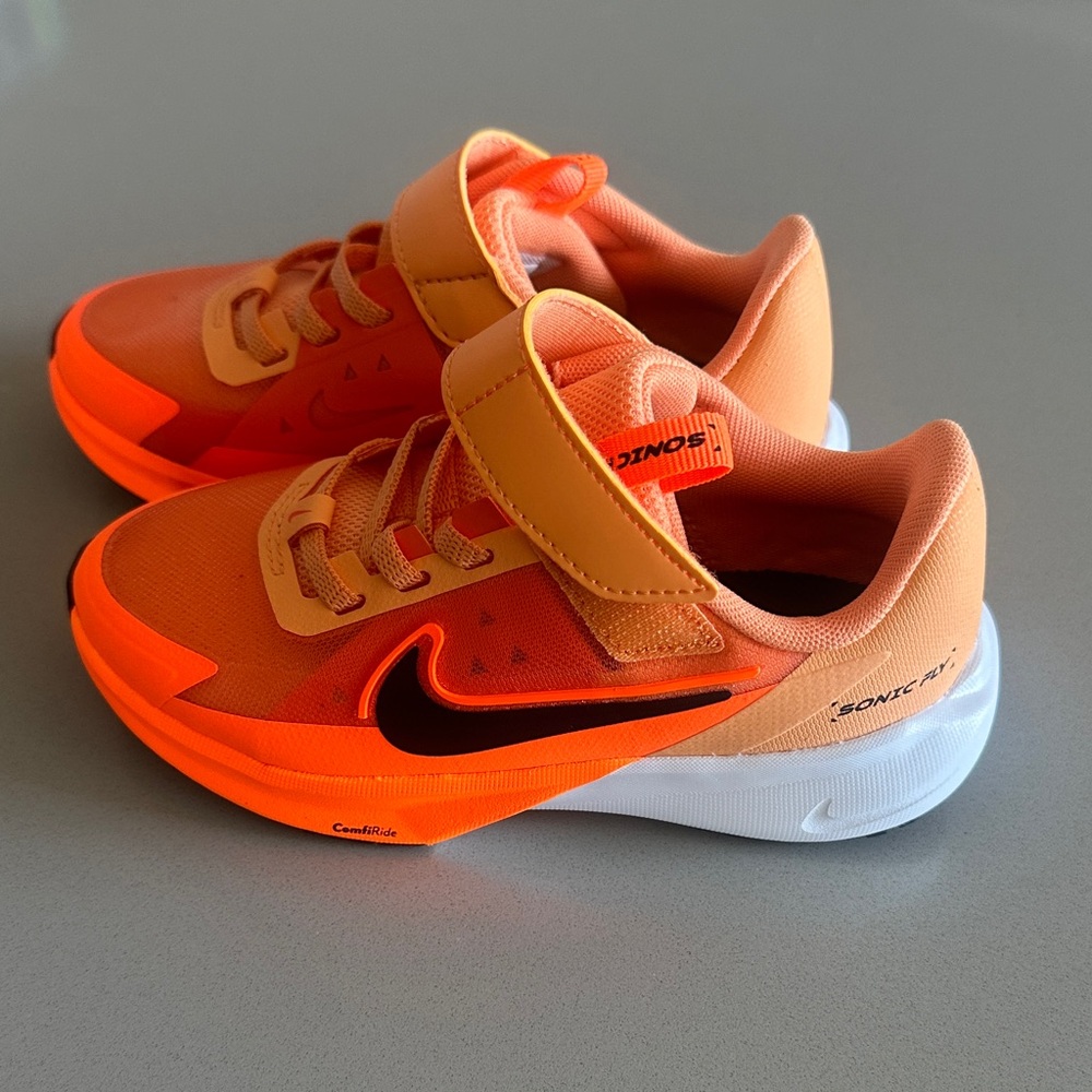 Nike Sonic Fly Kids Orange & Black Velcro